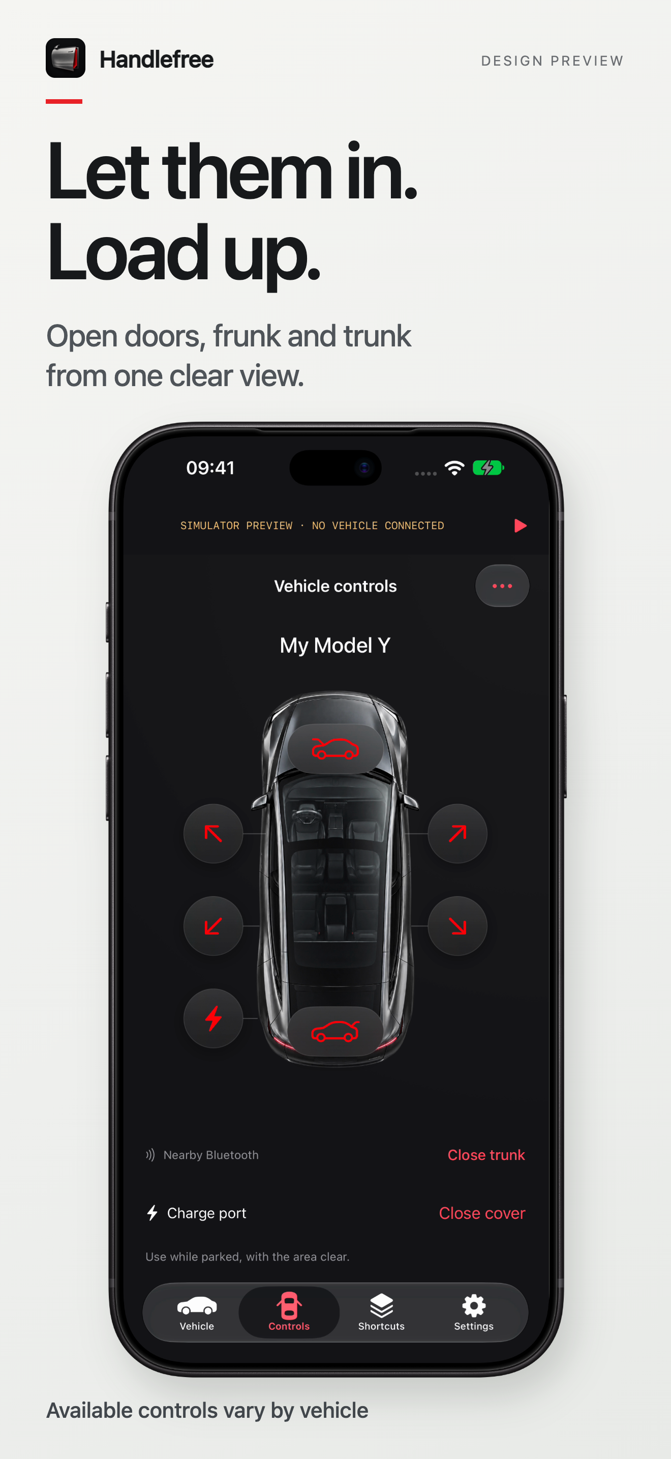 A place for every control: Handlefree app preview