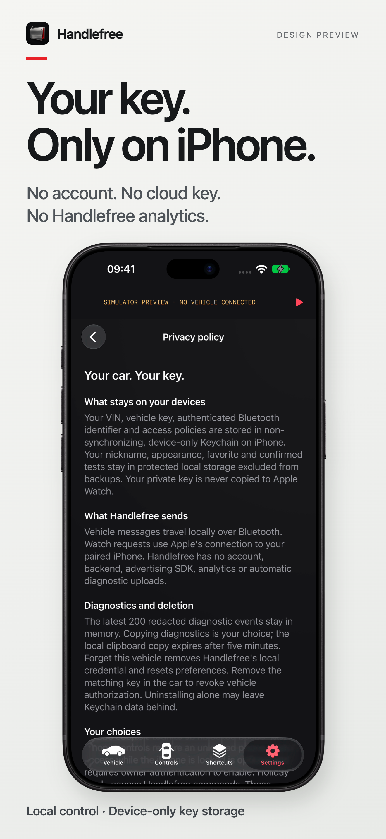 Your key stays yours: Handlefree app preview